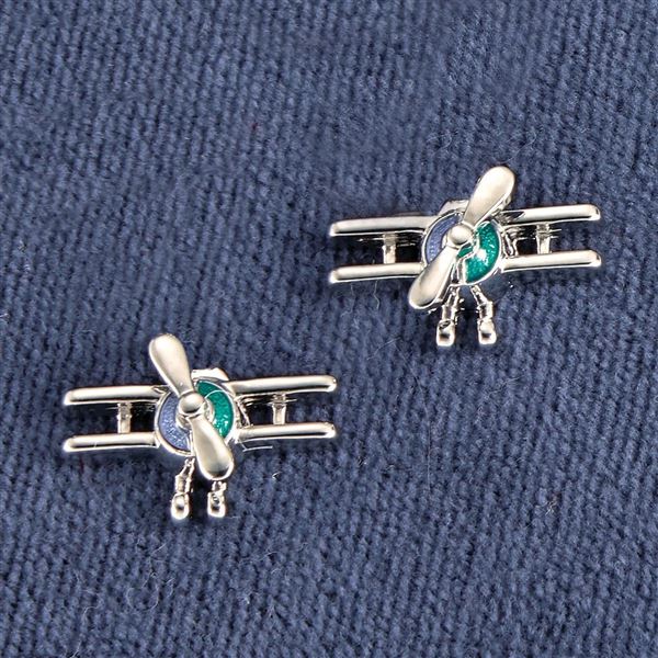 Biplane Silver-Tone Earrings