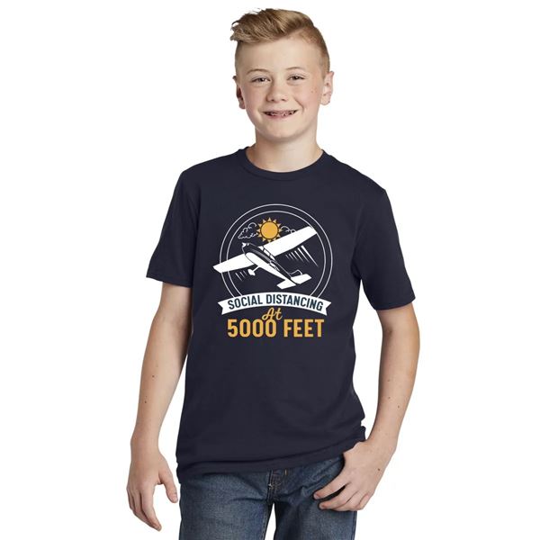 Dětské tričko Social Distancing tm. modré, S