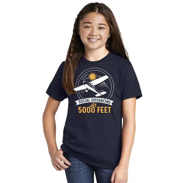 Dětské tričko Social Distancing tm. modré, S