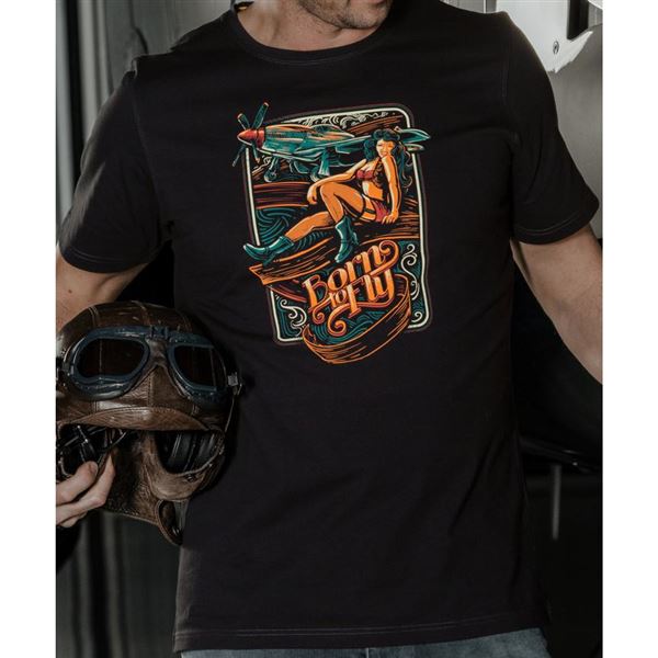 BORN TO FLY T-Shirt P-51 MUSTANG WILD WEST, XL