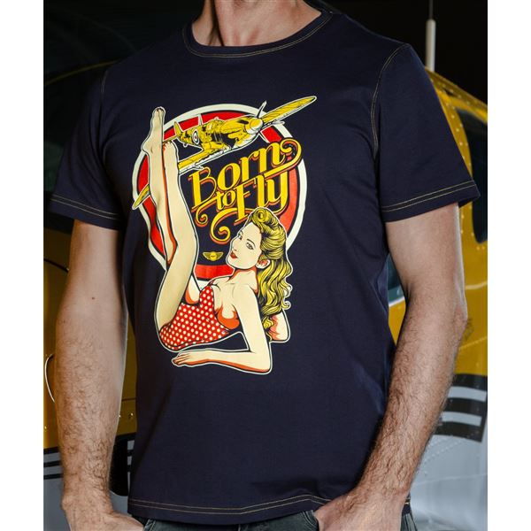 BORN TO FLY T-Shirt SPITFIRE Pin-up M
