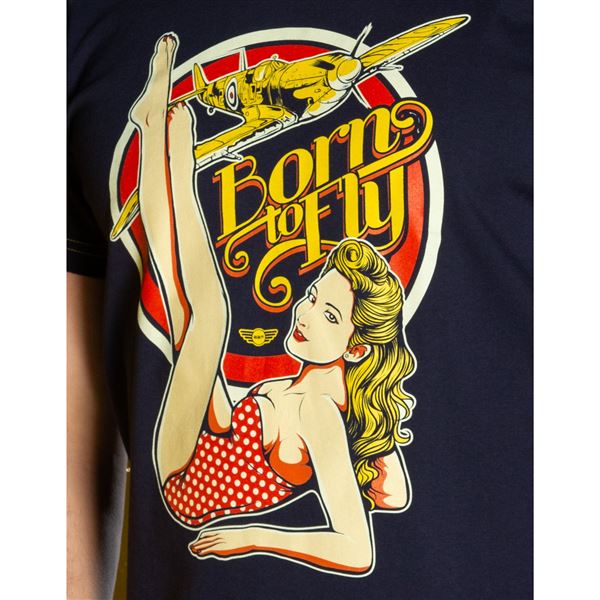 BORN TO FLY T-Shirt SPITFIRE Pin-up XXL