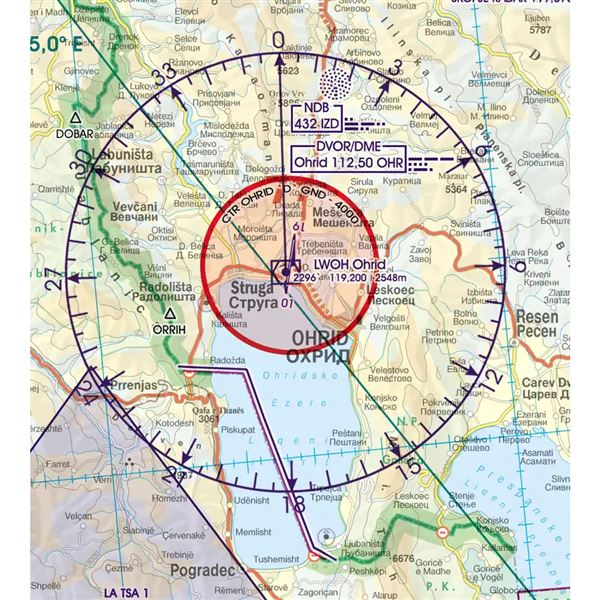 Balkán VFR ICAO mapa 2024