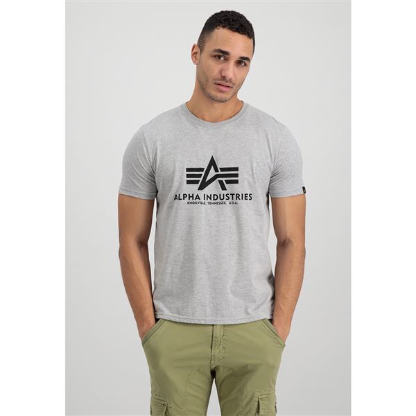 Alpha Industries Tričko Basic šedý melír, XL