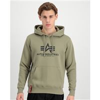 Alpha Industries Mikina Basic s kapucí khaki, M