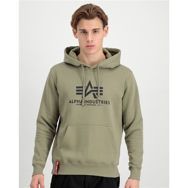 Alpha Industries Mikina Basic s kapucí khaki, M