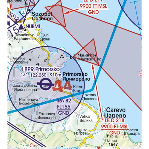 Bulharsko VFR ICAO mapa 2024