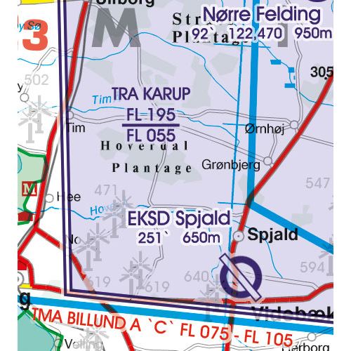 Dánsko VFR ICAO mapa 2024