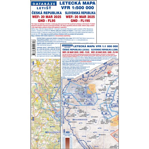 ICAO mapa ČR + SR 2024 laminovaná