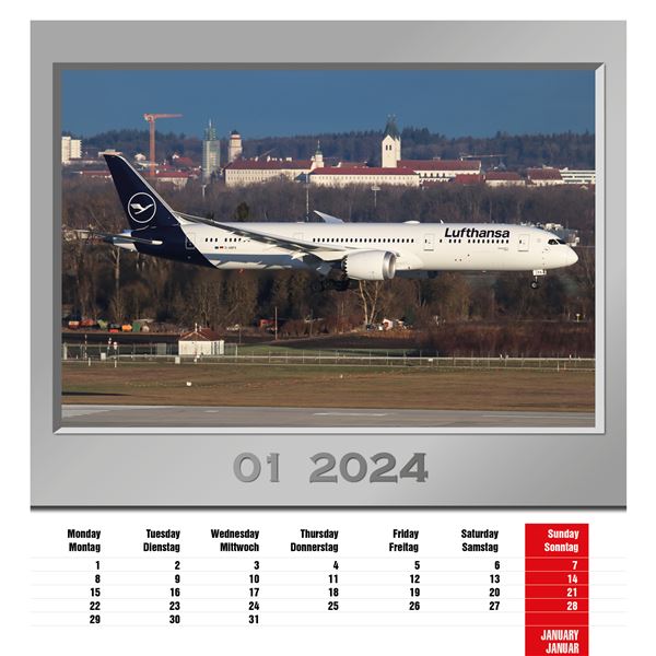 Airplanes calendar 2024