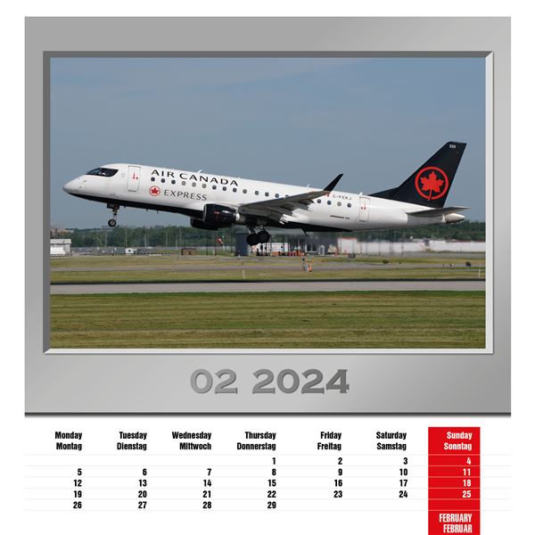 Airplanes calendar 2024