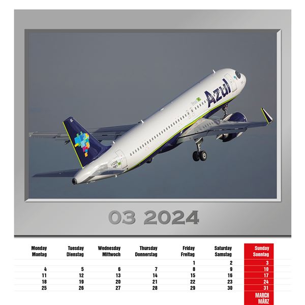 Airplanes calendar 2024