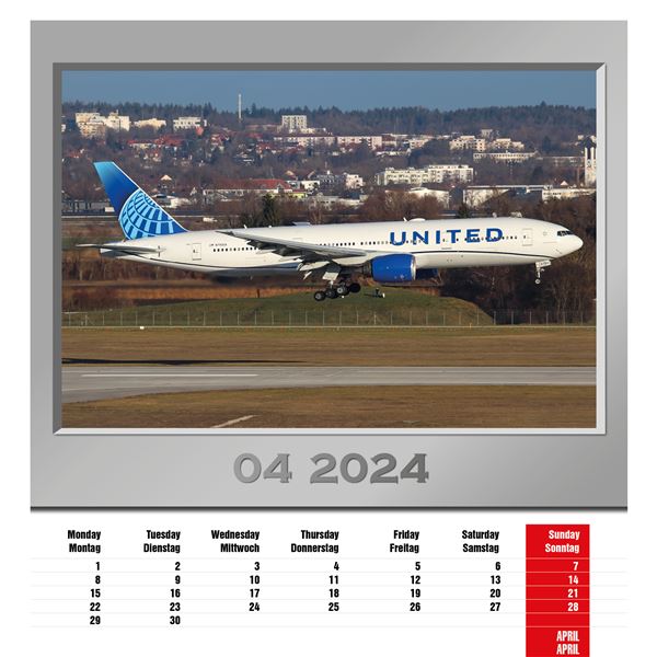 Airplanes calendar 2024