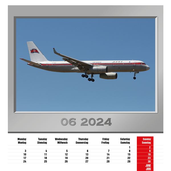 Airplanes calendar 2024