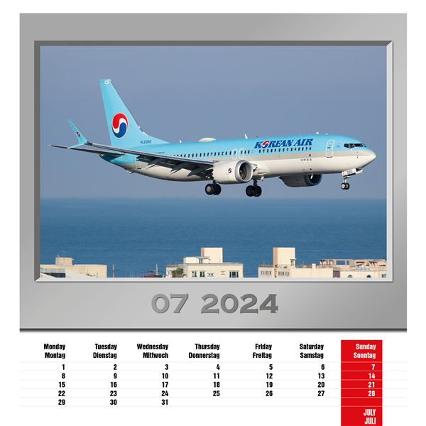 Airplanes calendar 2024