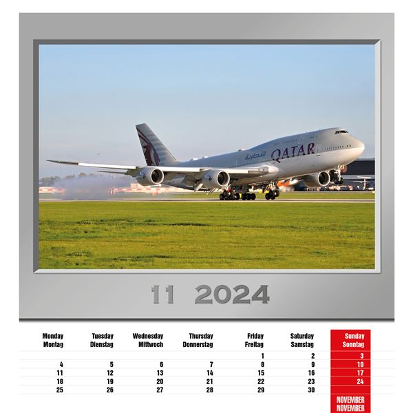 Airplanes calendar 2024