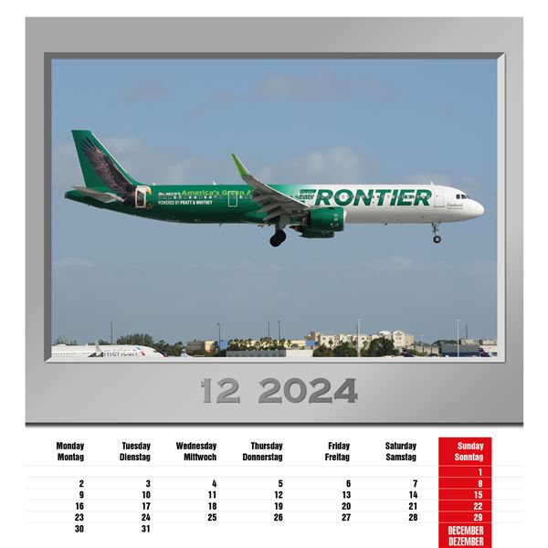 Airplanes calendar 2024