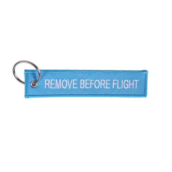 Klíčenka REMOVE BEFORE FLIGHT světle modrá