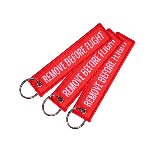 Key Ring “REMOVE BEFORE FLIGHT” red