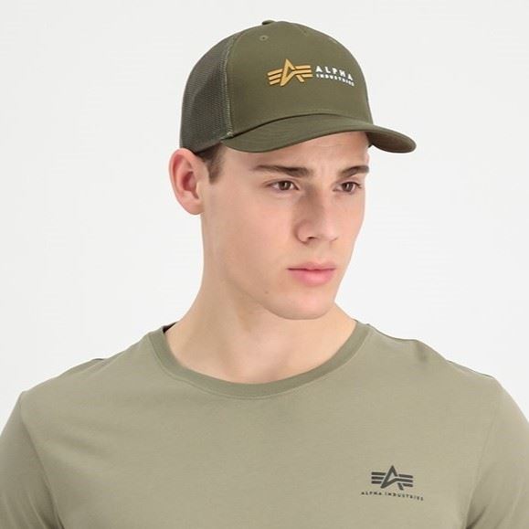 Alpha Industries Kšiltovka Label khaki