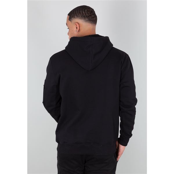 Alpha Industries Mikina Label s kapucí černá, M