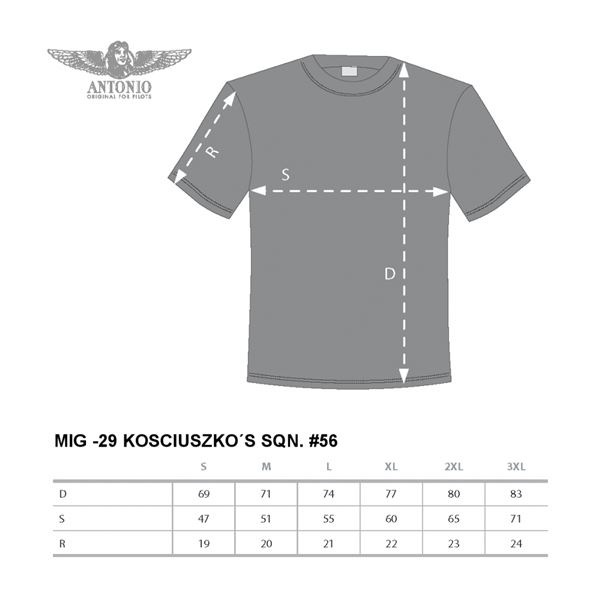 ANTONIO T-shirt with fighter MIG-29 KOSCIUSZKO