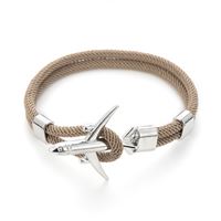 Airplane Bracelet - beige, airplane silver, 21 cm