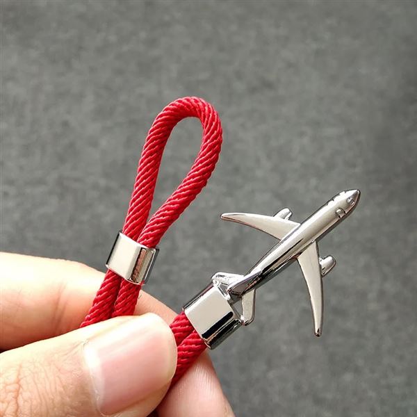 Náramek Letadlo červený/stříbrná, 21 cm