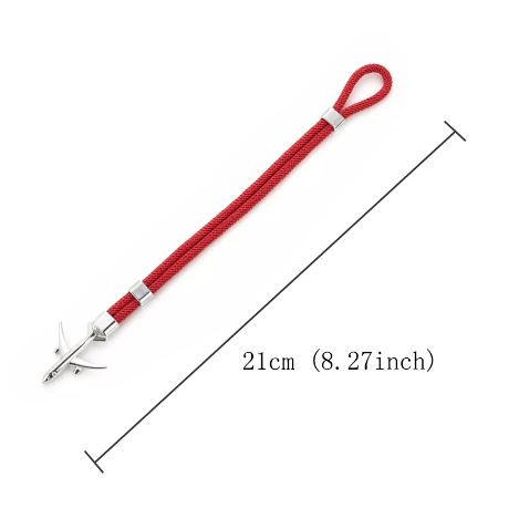 Náramek Letadlo červený/stříbrná, 21 cm