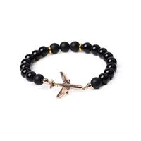 Mineral Stones Bracelet - Airplane, black