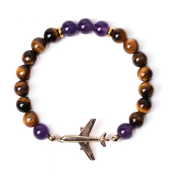 Minerální náramek Letadlo, hnědý