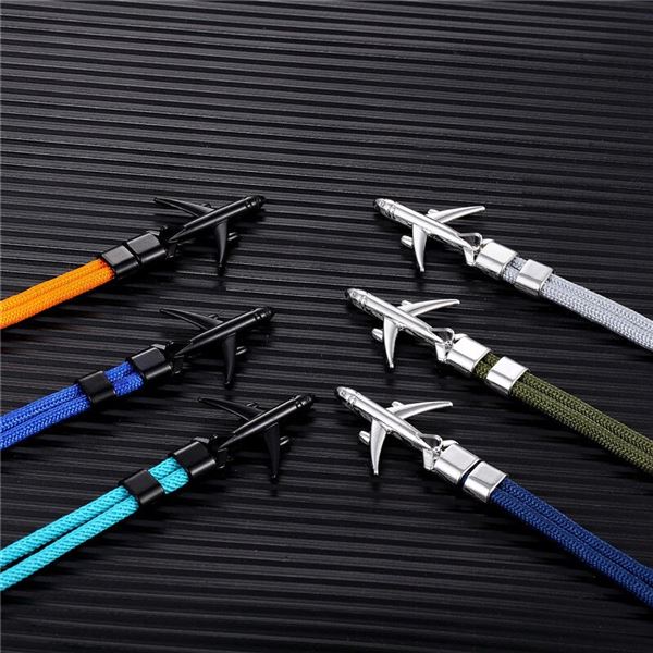 Airplane Bracelet - blue, airplane black, 21cm