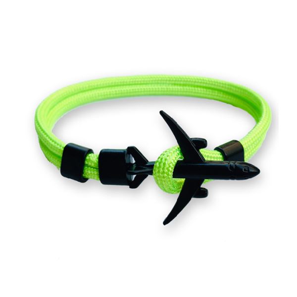 Airplane Bracelet - neon, airplane black, 21 cm