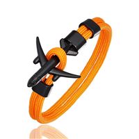 Airplane Bracelet - orange, airplane black, 21 cm