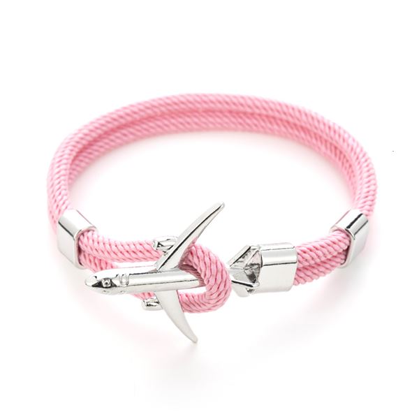 Airplane Bracelet Child pink, plane silver, 16 cm