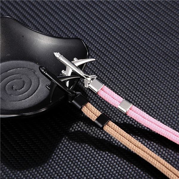 Airplane Bracelet - pink, airplane silver, 19 cm