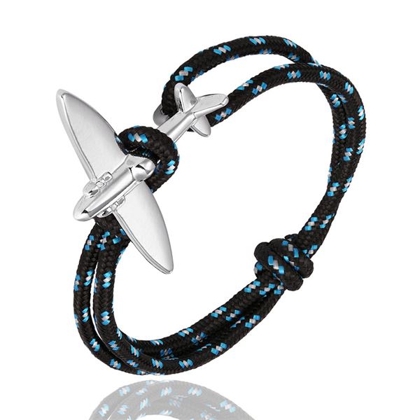 Spitfire Bracelet - black-blue, airplane silver