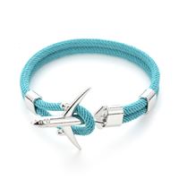 Airplane Bracelet Child sky blue, plane silver, 16 cm