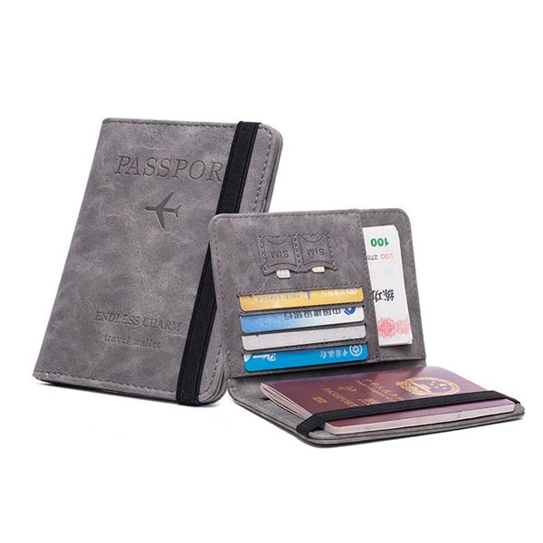 Passport Cover with tape, gray