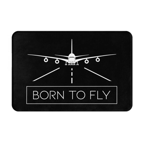 Born To Fly Doormat, black