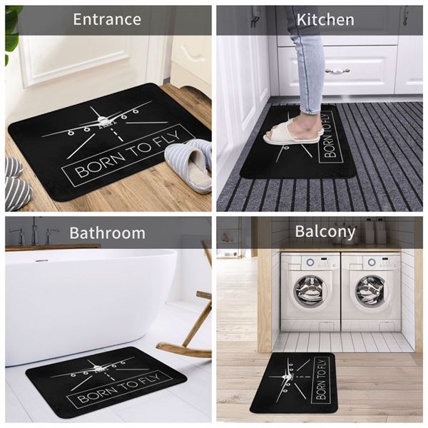 Born To Fly Doormat, black