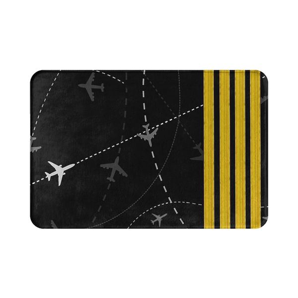 Flight Routes Doormat, black