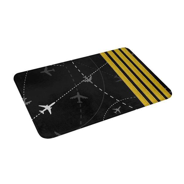 Flight Routes Doormat, black