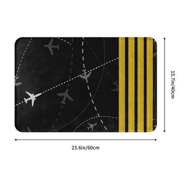 Flight Routes Doormat, black