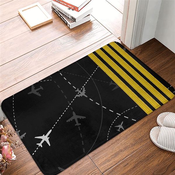 Flight Routes Doormat, black