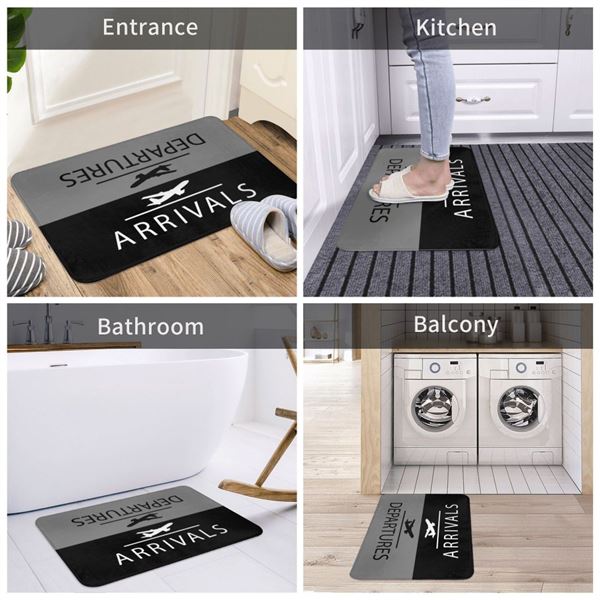 Arrivals/Departures Doormat, grey
