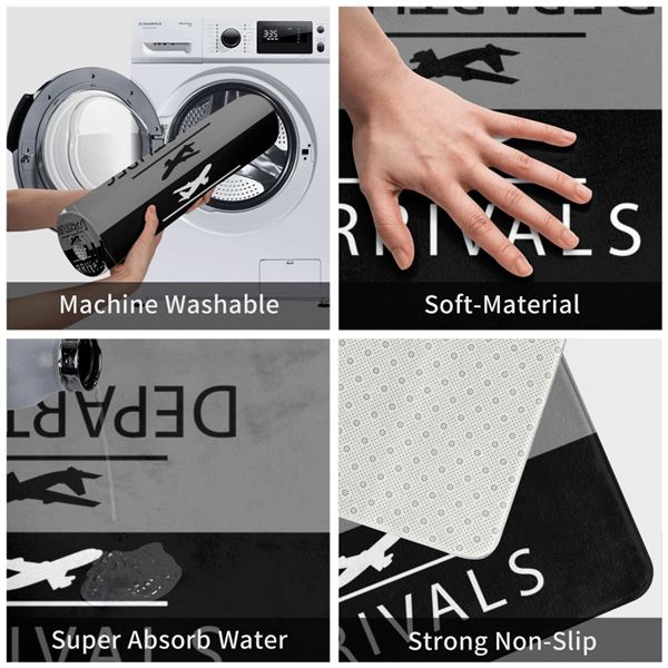 Arrivals/Departures Doormat, grey