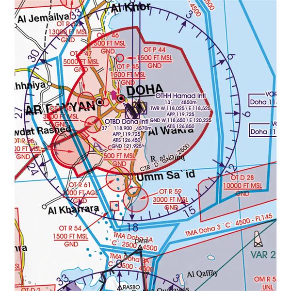 U.A.E.-Qatar-Bahrain VFR Chart 2023
