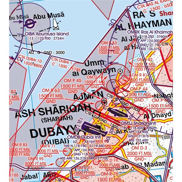 U.A.E.-Qatar-Bahrain VFR Chart 2023