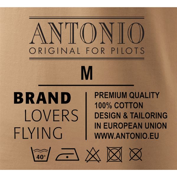 ANTONIO T-Shirt with a biplane SOPWITH F-1 CAMEL, beige, M